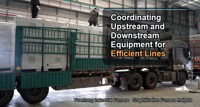 What are the components of a graphitization furnace that work in conjunction with upstream and downstream equipment, and how can an efficient producti